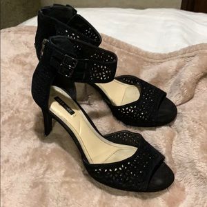 Alex Marie black zip up heels